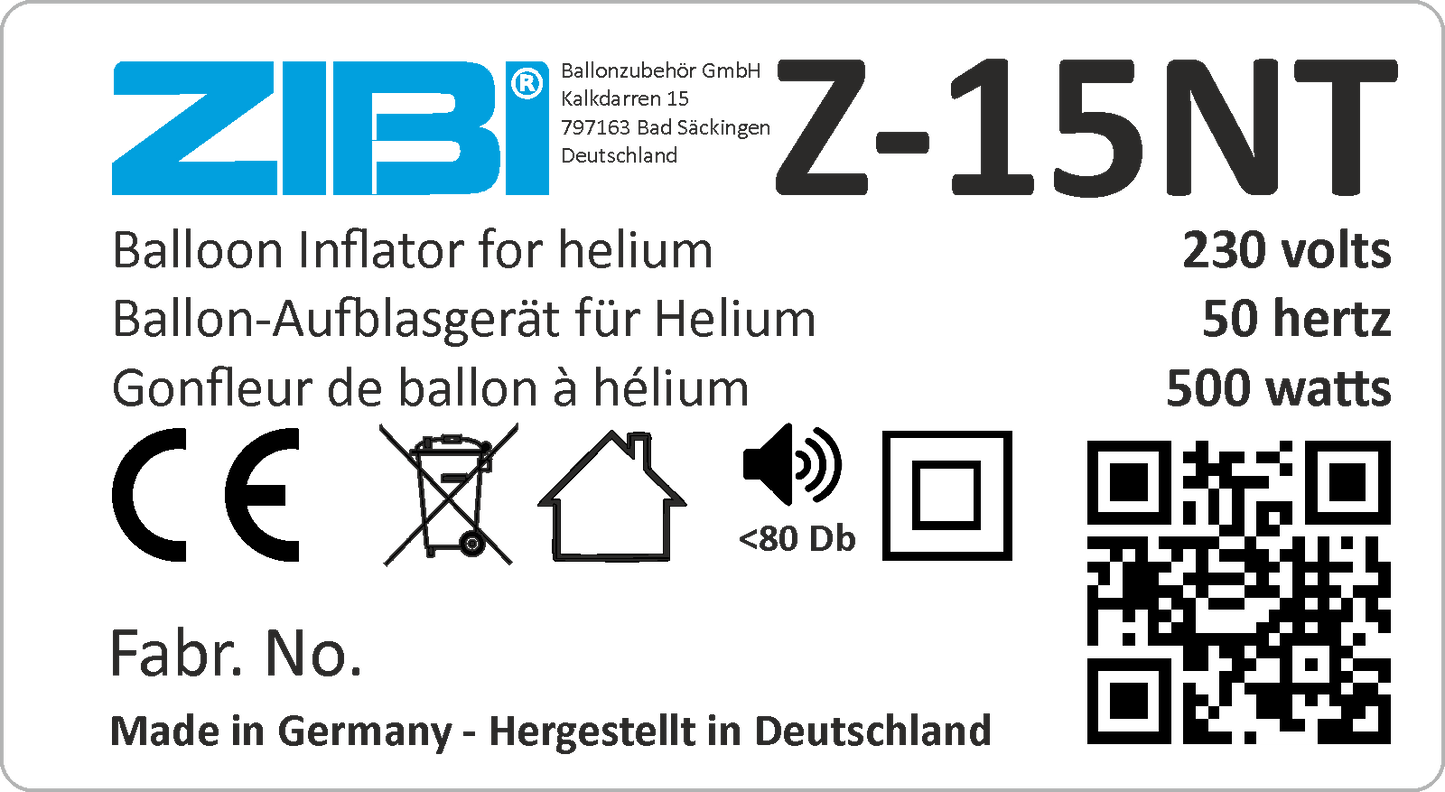 Z-15NT - Ballon-Aufblasautomat für Helium/230V
