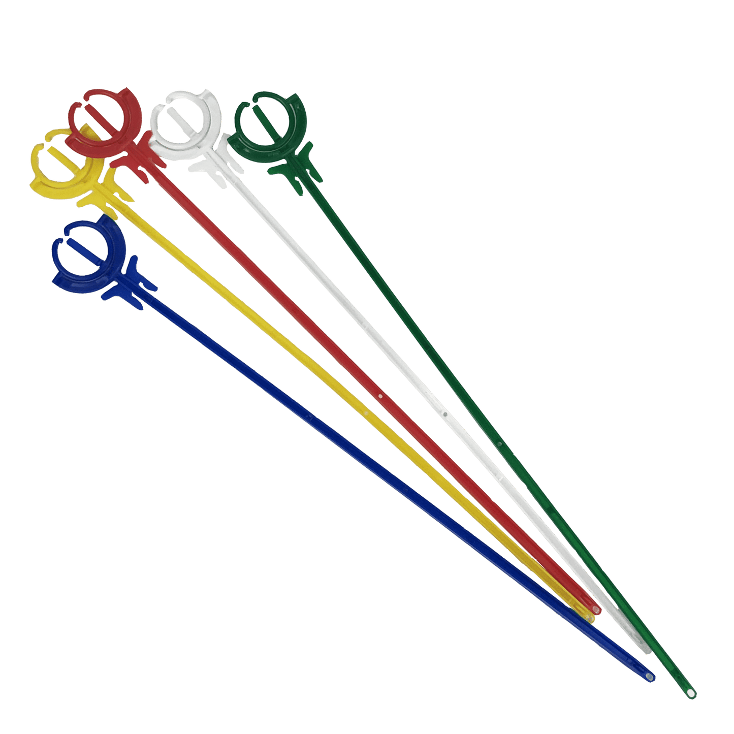 ZBS-006 - 100 einteilige gelbe Ballon-Haltestäbe 35 cm