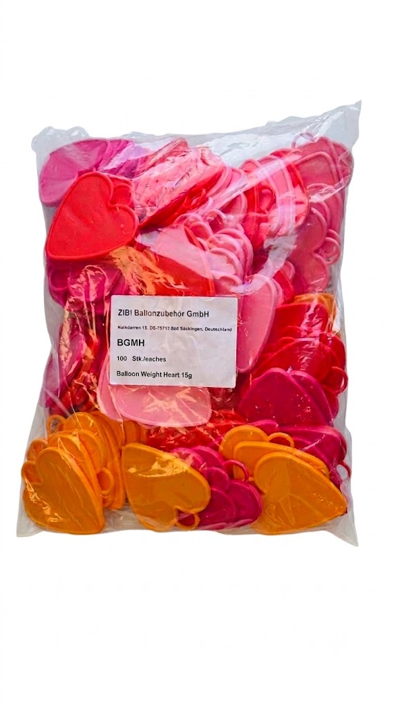 BGMH - Herz-Ballongewichte 15 Gramm (VE = 100)