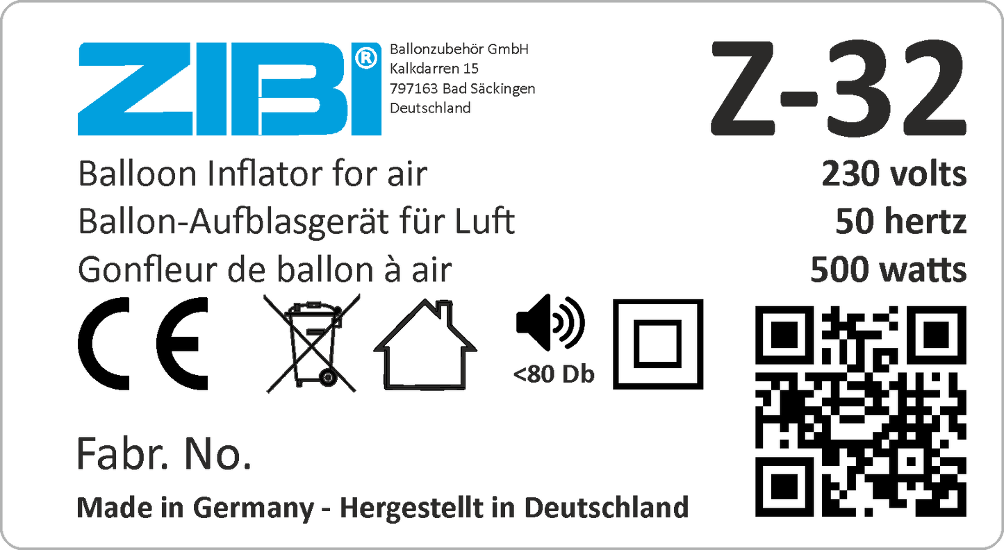Z-32 - Elektrisches Luftballon-Aufblasgerät
