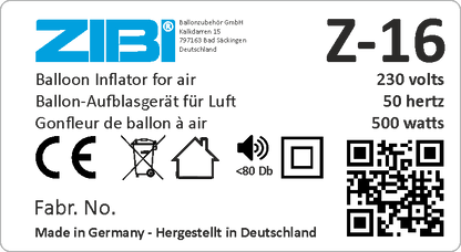 Z-16 - Elektrischer Luftballon-Aufblasautomat